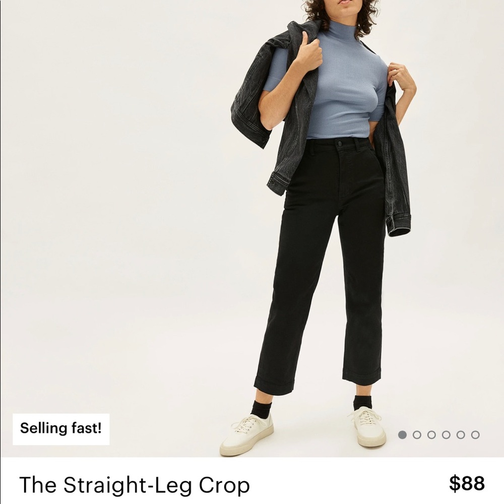 Everlane Size 25 Straight Leg Black Crop Jeans